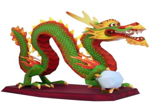 Dragão chinês / Papercraft Digital 3D.