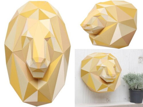 Escultura De Parede Leão de papel/ Papercraft 3d.