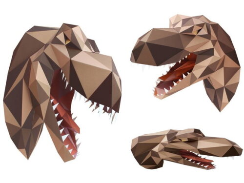 Escultura De Parede Tiranossauro Rex de papel/Papercraft 3d.