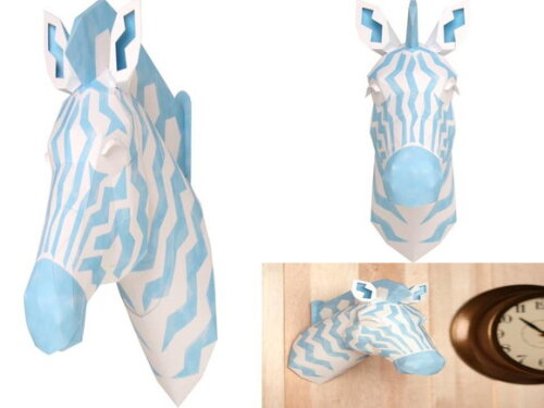 Escultura De Parede Zebra de papel/ Papercraft 3d.