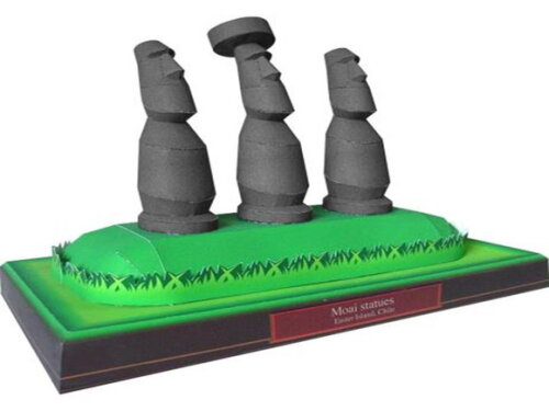 Estátuas Moai da Ilha de Páscoa, Chile / Maquete papercraft.