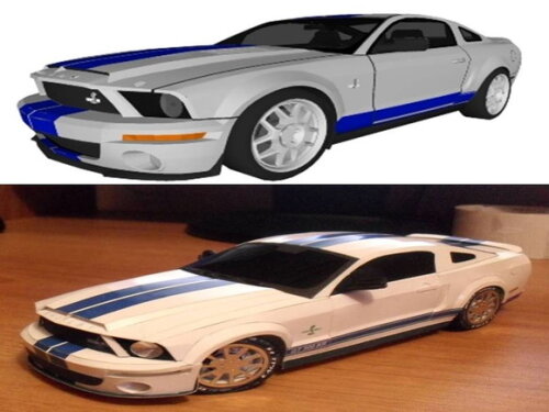 Ford Mustang Shelby de Papel GT 500/ Papercraft Digital.