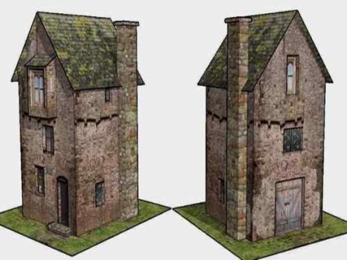 Maquete de papel : Casa antiga de pedra / Papercraft.