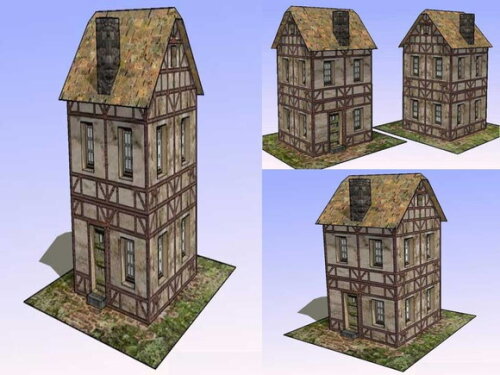Maquete de papel de uma Casa Medieval/ Papercraft 3d.