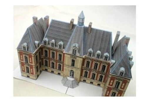 Miniatura de papel do Castelo Chateau de Sceaux na França.