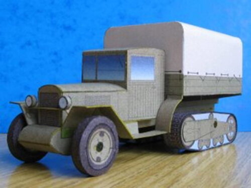 Miniatura de papel do caminhão soviético ZIR-42/ Papercraft.