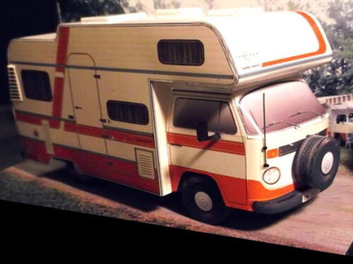 Miniatura de papel Kombi Safari / Papercraft.