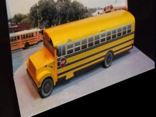 Miniatura de papel ônibus Escolar Americano/ Papercraft.