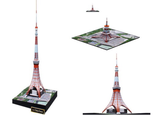 Miniatura de papel Torre de Tóquio, Japão/ Papercraft 3d.