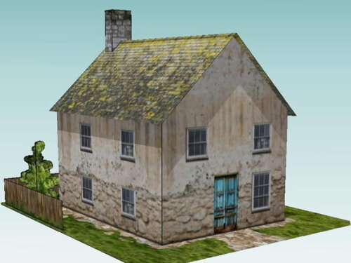 Miniatura em papel de uma Casa de Vilarejo/ Maquete PDF.