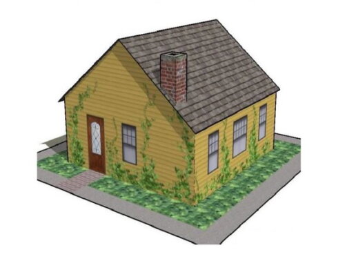 Miniatura em papel de uma casa familiar simples/ PDF.