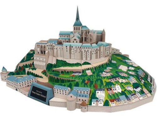 Mont-Saint-Michel, França/ Maquete 3D papercraft.
