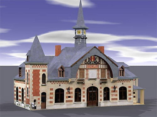 Papercraft da estação Senlis na França/ Maquete 3d.