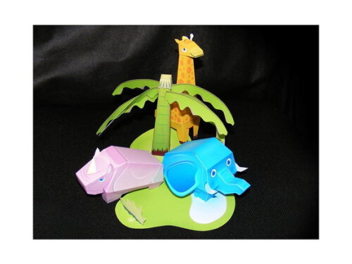 Papercraft de um zoológico infantil Maquete 3d/ Digital.