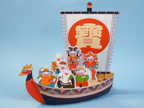 Papercraft infantil de um navio de tesouro.