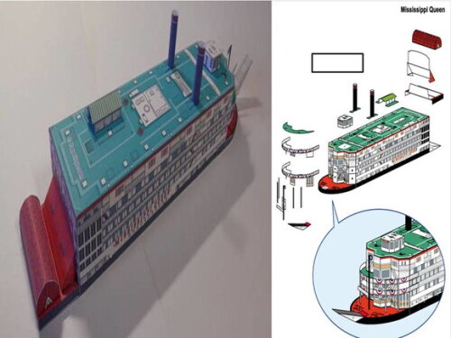Projeto Papercraft 3d Barco a Vapor Rainha do Mississippi.