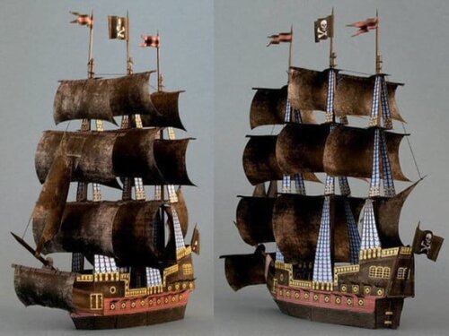 Projeto Papercraft Navio Pirata Promessa Sombria/ Maquete 3d