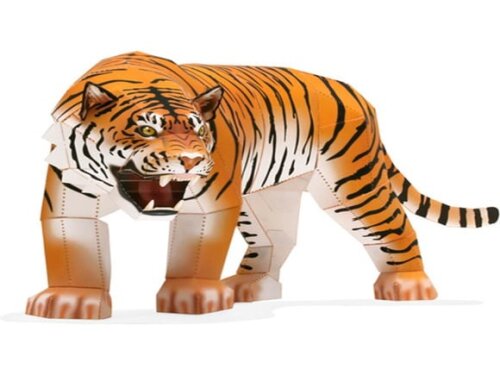 Tigre (macho, Em Pé) Papercraft 3d Digital.