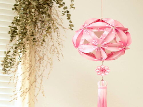 Arquivo de Corte : Bola de flores (Kusudama) em papel.