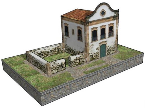 Arquivo de Corte : Igreja Barroca Brasileira em papel/ PDF.
