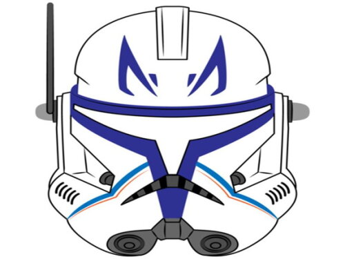Arquivo de Corte : Máscara do Capitão Rex Star Wars em PDF.