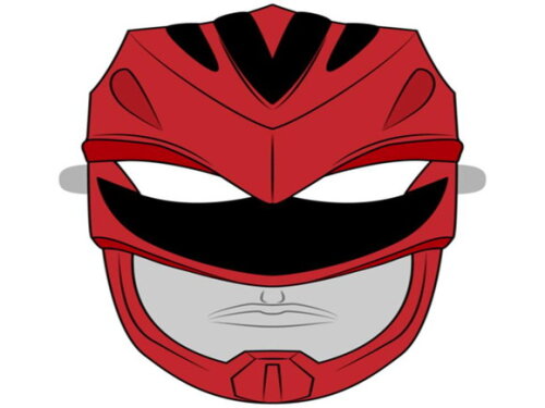 Arquivo de Corte : Máscara do Power Ranger Vermelho em PDF.