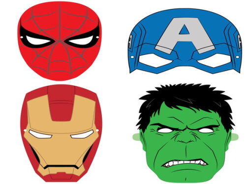 Arquivo de Corte : Máscaras dos Vingadores em PDF.