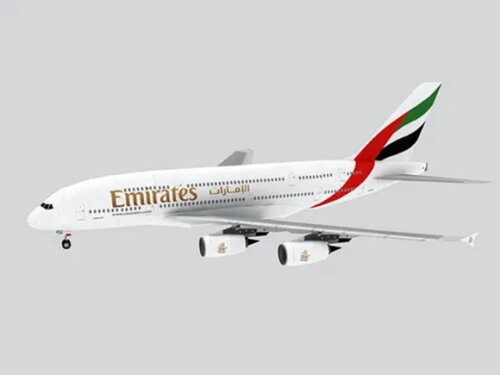 Arquivo de Corte 3d : Avião Airbus A380 Emirates em papel.
