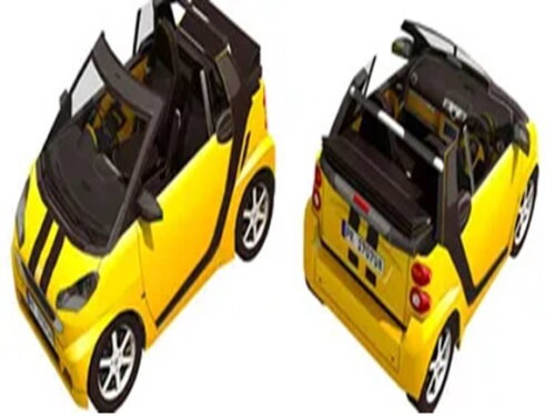 Arquivo de Corte 3d : Mercedes Benz Smart Cabrio/ Papercraft