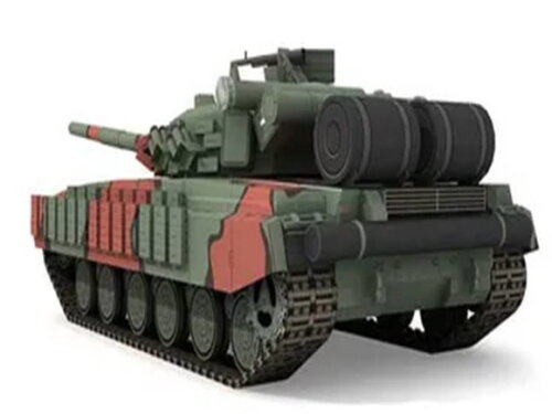 Arquivo de Corte 3d : Tanque de Guerra Russo em papel.