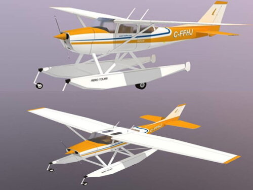 Arquivo de Corte 3d Hidroavião Cessna 172 em papel.