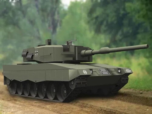Arquivo de Corte 3d: Tanque de batalha leopard em papel.