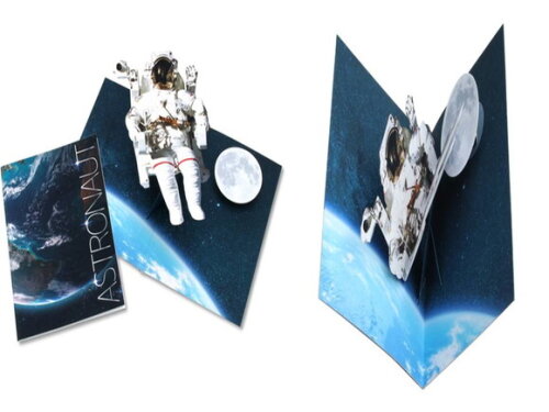 Arquivo de Corte Cartão desdobrável (Astronauta) em PDF.