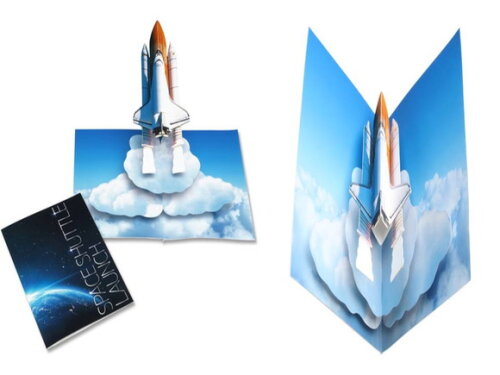 Arquivo de Corte Cartão desdobrável (ônibus espacial) em PDF