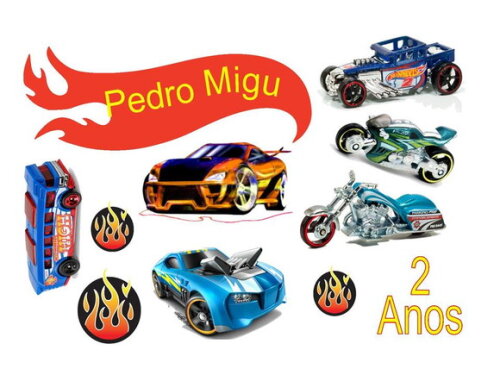 Arquivo de Corte Silhouette : Topo de Bolo Hot Wheels.