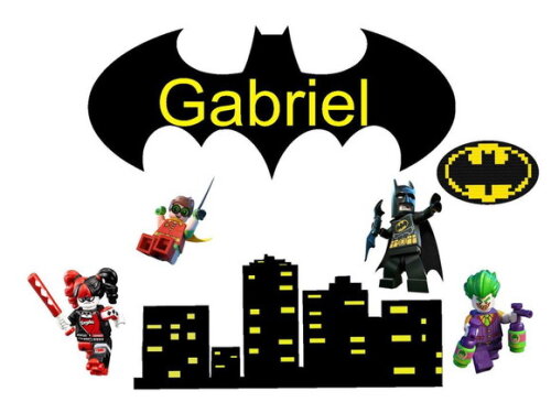 Arquivo de Corte Silhouette Topo de Bolo Batman Lego.