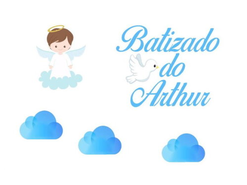 Arquivo de Corte Silhouette Topo de Bolo Batizado Menino.