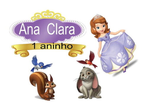 Arquivo Digital Topo de Bolo Princesa Sofia 2.