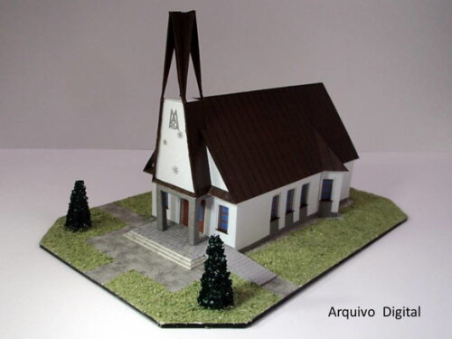 Maquete de papel Capela Nossa Senhora das Neves/Papercraft.