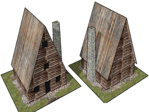 Miniatura em papel de um Chalé/ Maquete PDF.