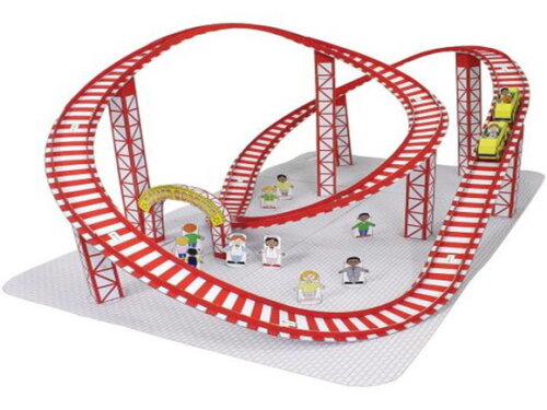 Miniatura em papel de um Parque de diversão Papercraft.