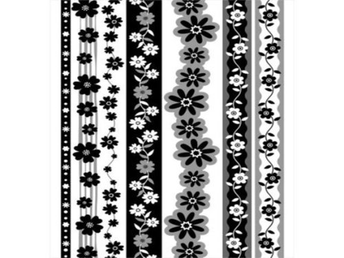 Papel Digital Florido Preto.