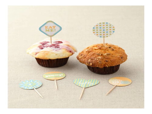 Topper de Bolo Cupcake Natural Laranja em PDF.