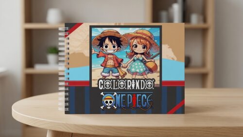 LIVRO DE COLORIR ONE PIECE CAPA DURA A5 50 FOLHAS GROSSAS CADERNO