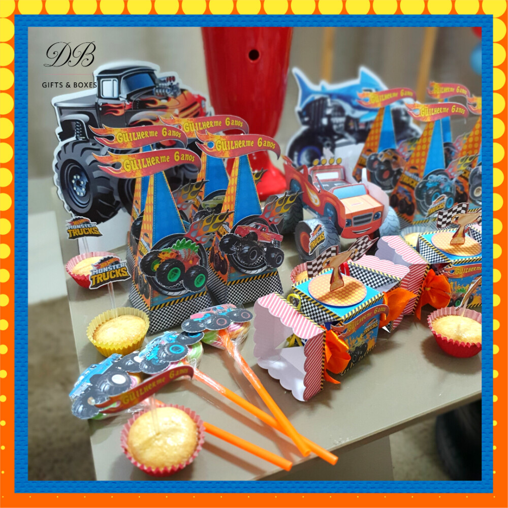 Arquivo de Corte Caixa Bala Monster Truck Studio e PDF