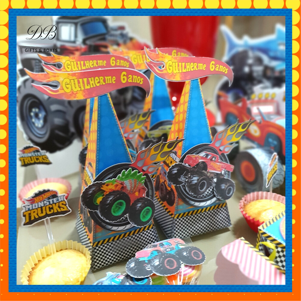Arquivo de Corte Caixa Cone Monster Truck Studio e PDF