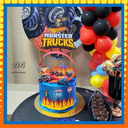 Arquivo de Corte Topo de Bolo Monster Truck Studio e PDF