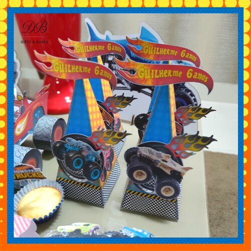Arquivo de Corte Caixa Cone Monster Truck Studio e PDF