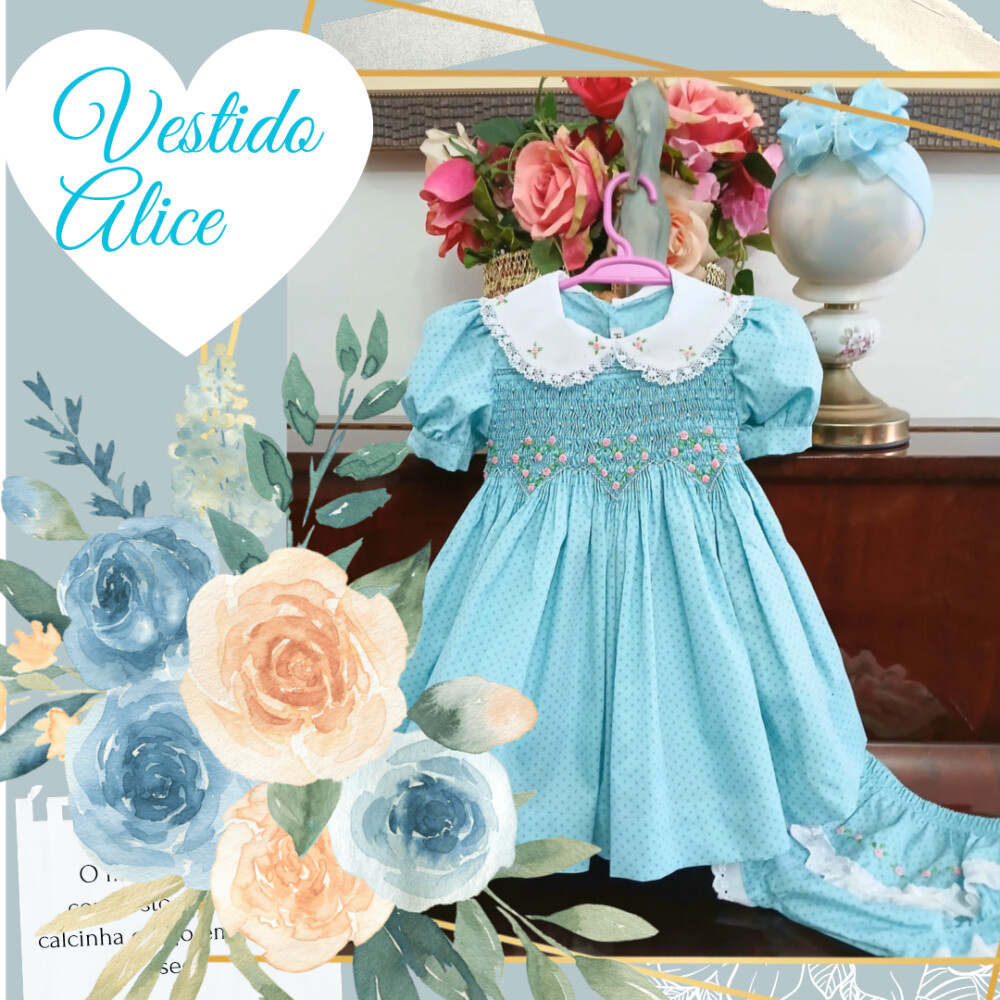 Vestido Ponto Smock Alice