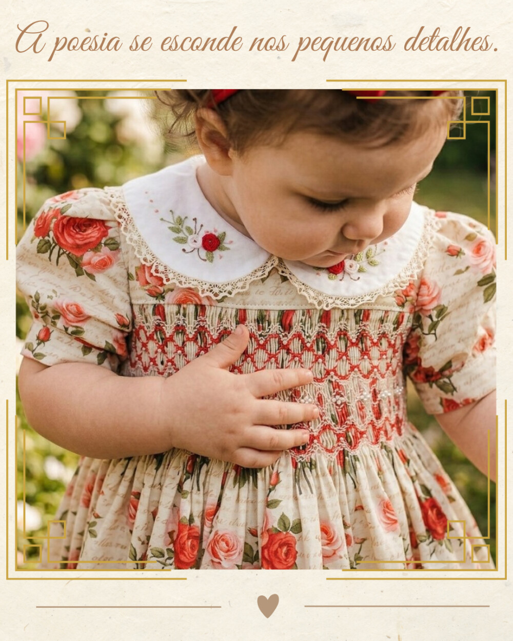 Vestido Infantil Beatrice com Ponto Smock e Bordado Manual
